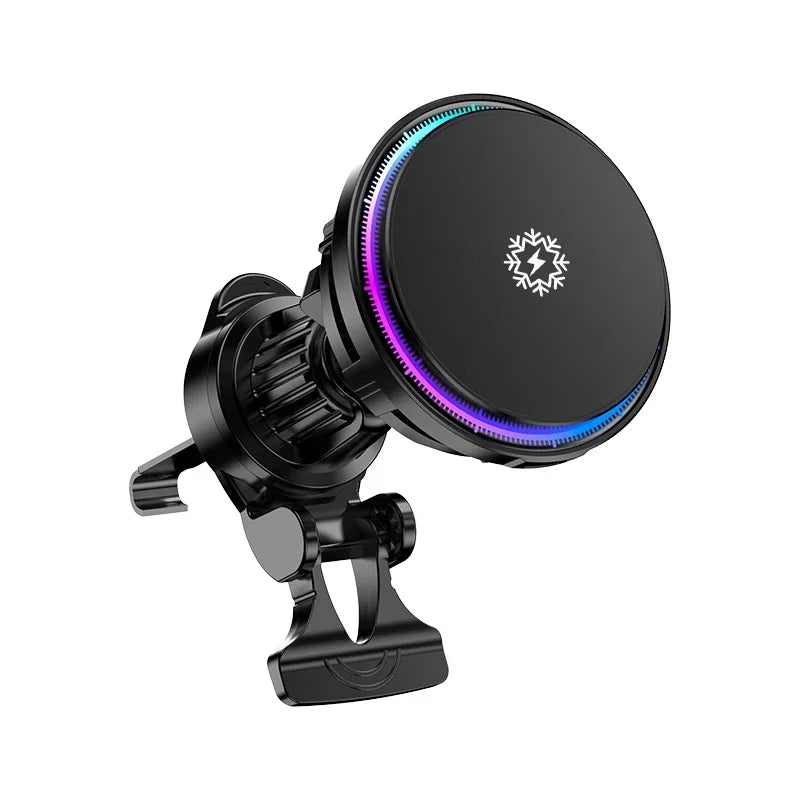 Magnetic Wireless Car Charger with Ice Cooling — Fast Charging MagSafe Mount for iPhone 12-16