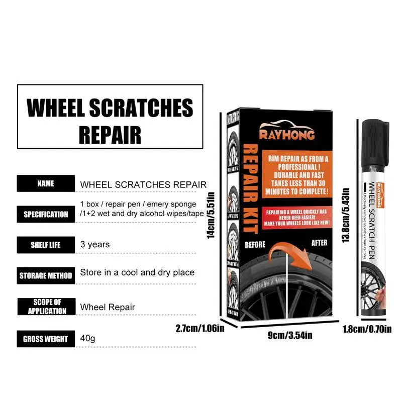 Car Wheel Rim Scratch Repair Kit – All Colors