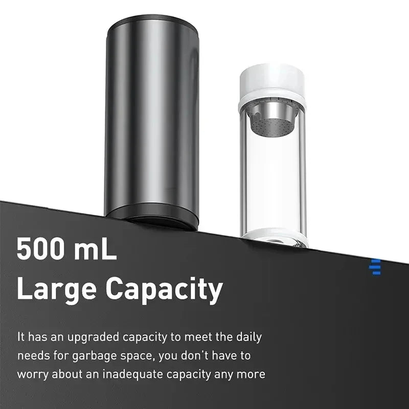 Car Trash Bin – 500mL Metal Alloy Garbage Can with Rolling Cover