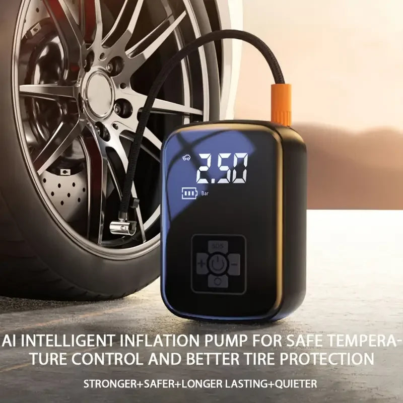 Wireless Car Air Compressor – 150 PSI 100W Portable Tire Inflator with LED & 5 Modes