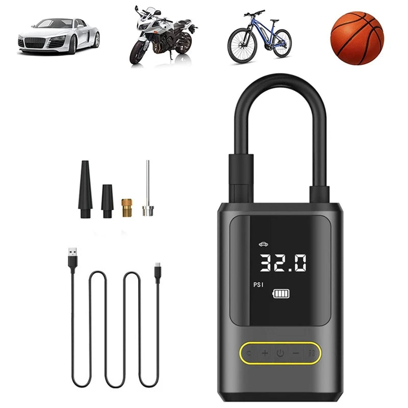 Wireless Car Air Compressor – 150 PSI 100W Portable Tire Inflator with LED & 5 Modes
