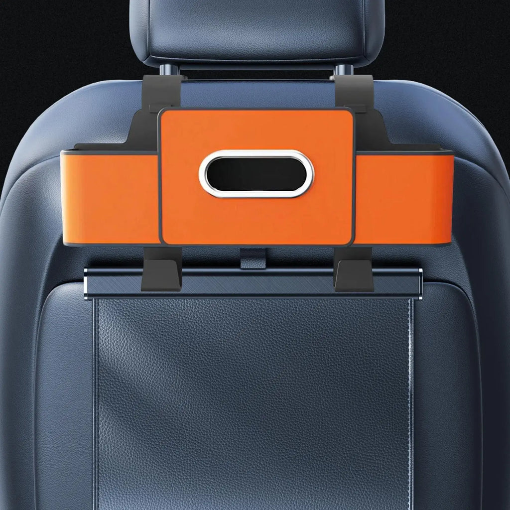 Car Back Seat Organizer with Tissue Holder & Hooks
