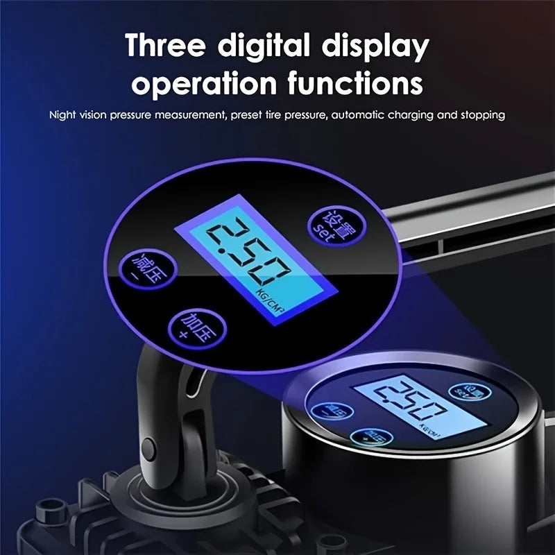 Portable 12V Tire Inflator — 150 PSI Dual Cylinder Air Compressor for Car, SUV & Van