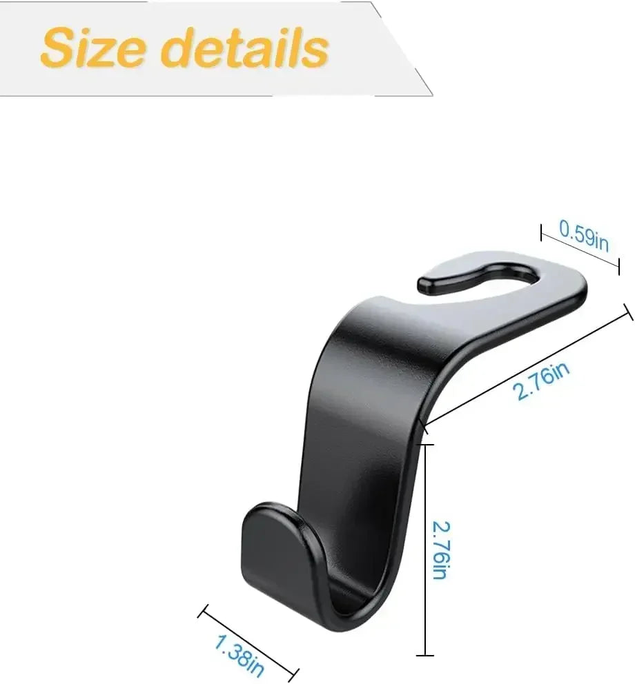 Car Headrest Hooks – Multi-Purpose Seat Back Hangers for Bags, Groceries & More