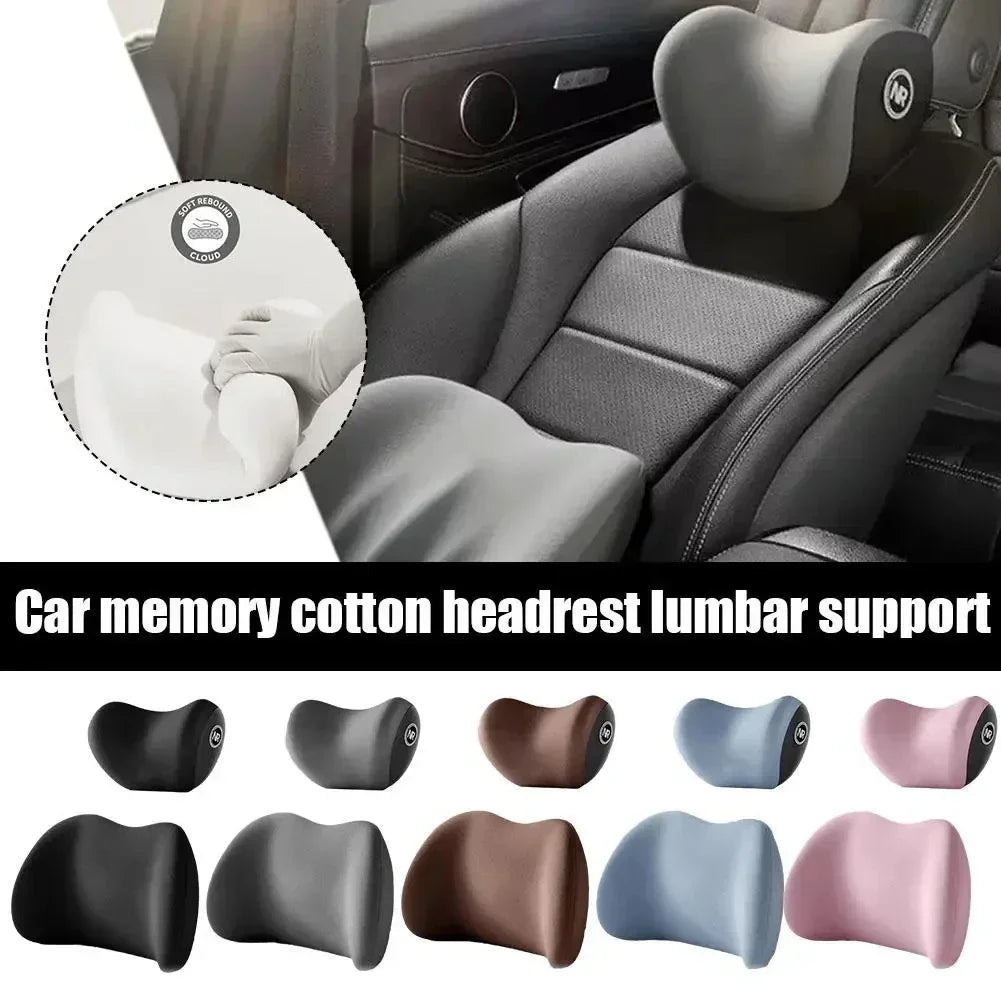 Ergonomic Memory Foam Car Seat Cushion & Neck Headrest Pillow Set