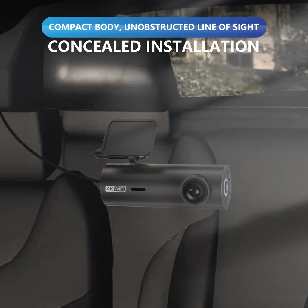 4K Dash Cam – 3840×2160 Car DVR with WiFi, Night Vision & Front Camera