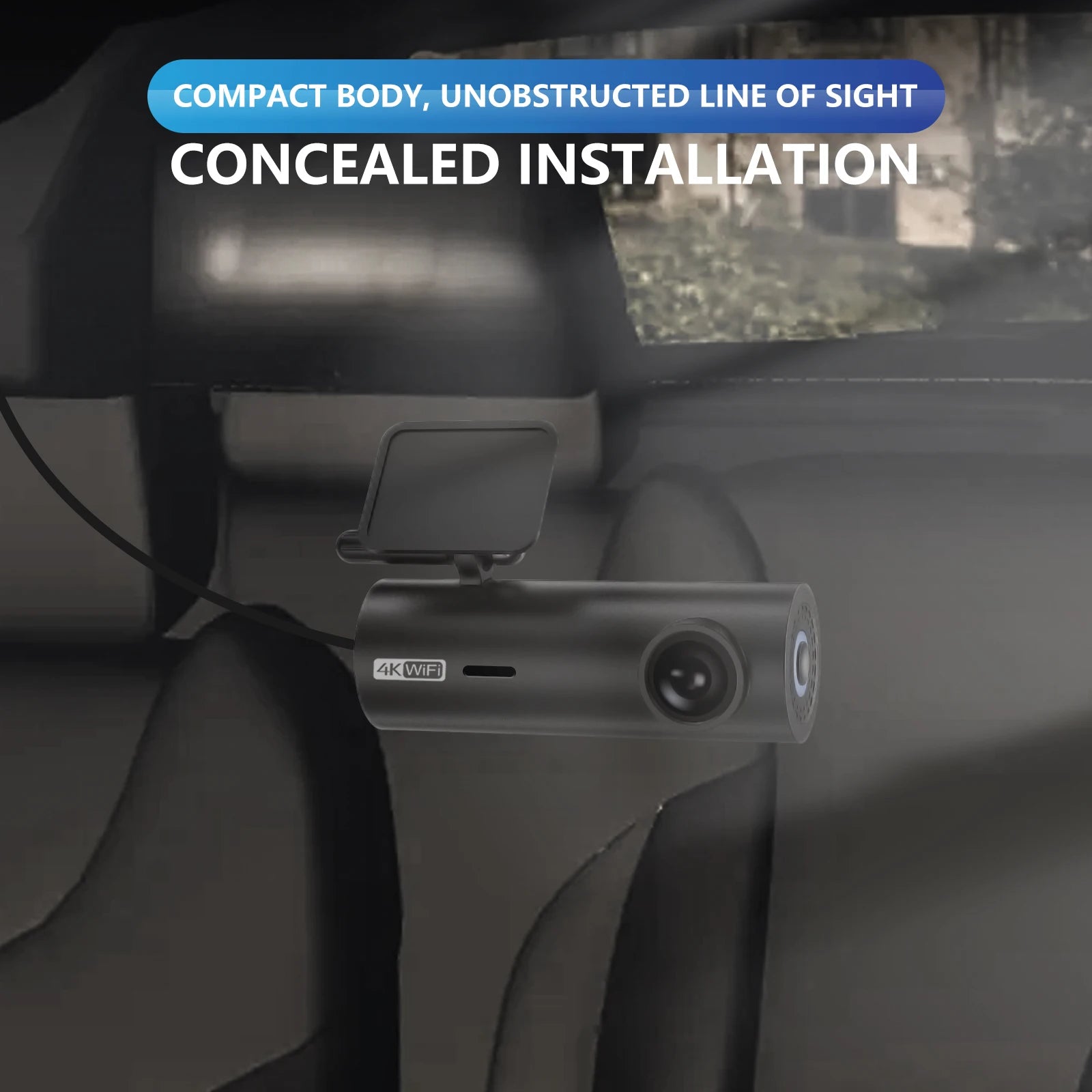 4K Dash Cam – 3840×2160 Car DVR with WiFi, Night Vision & Front Camera