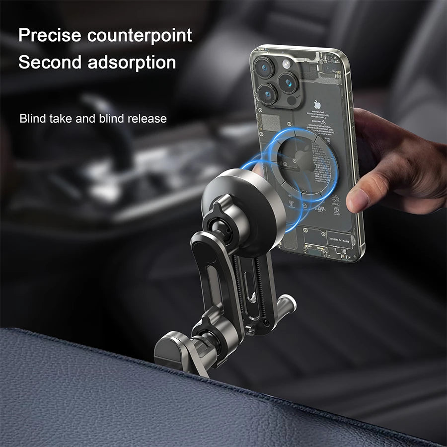 MagSafe Car Phone Mount — Magnetic Vent Holder, No Vent Blocking