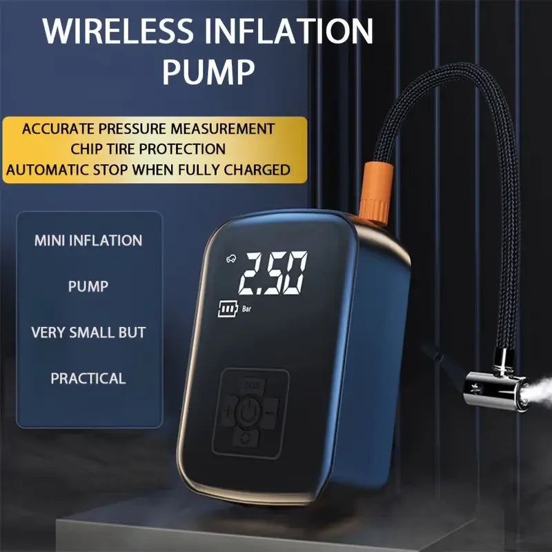 Wireless Car Air Compressor – 150 PSI 100W Portable Tire Inflator with LED & 5 Modes
