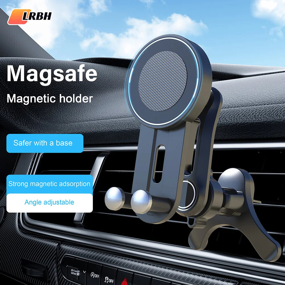 MagSafe Car Phone Mount — Magnetic Vent Holder, No Vent Blocking