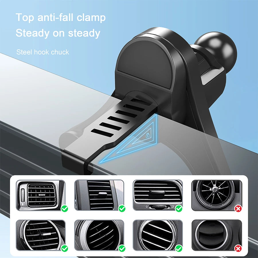 MagSafe Car Phone Mount — Magnetic Vent Holder, No Vent Blocking