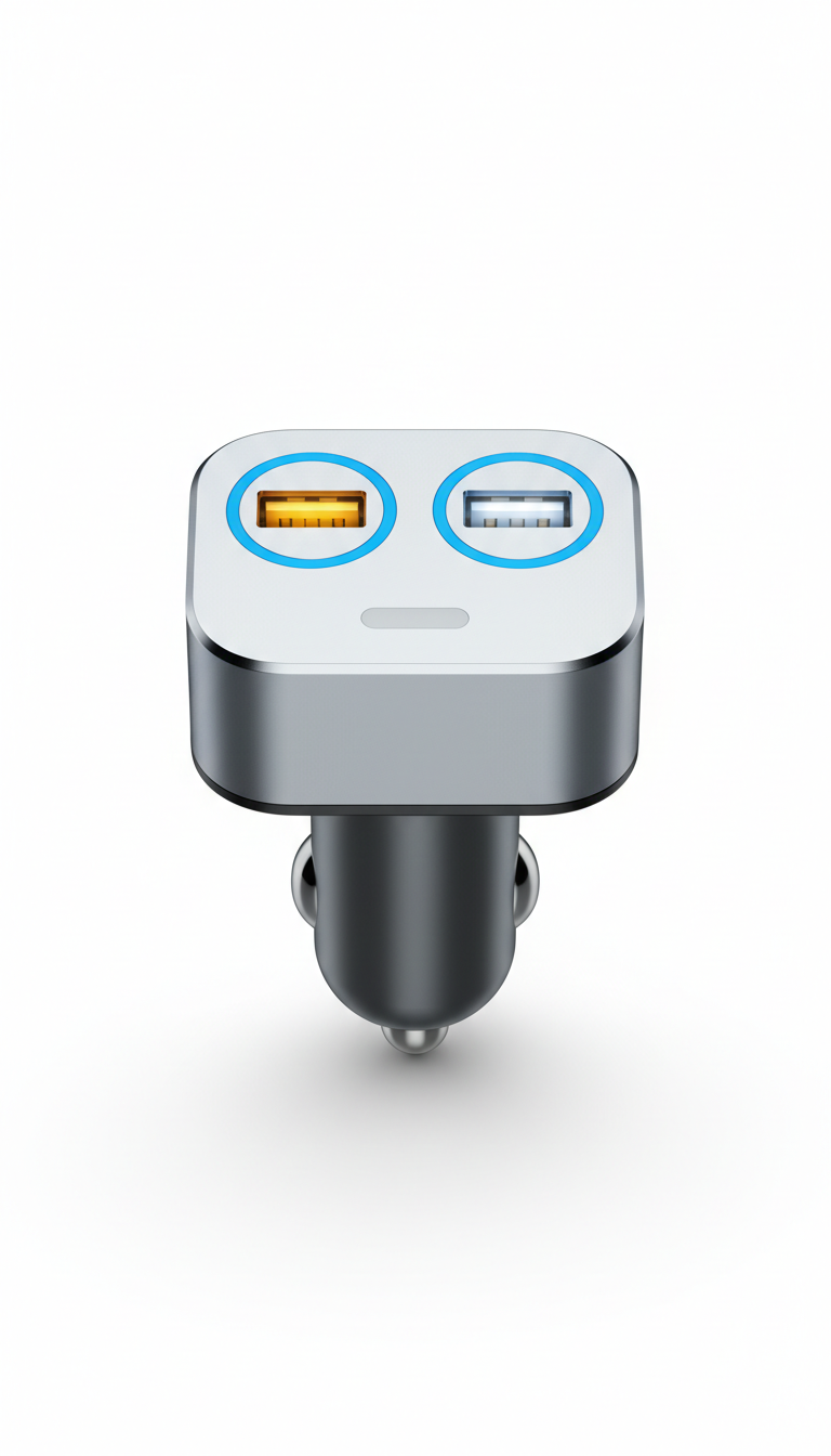 Dual-Port Fast Car Charger Matte Finish